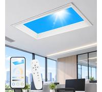Plafonnier LED Intelligent Blue Sky Lucarne Artificielle A-120×30×7.5cm | Variation continue de 3000 K à 6000 K, structure en alliage d'aluminium, simulation de la lumière solaire pour le salon