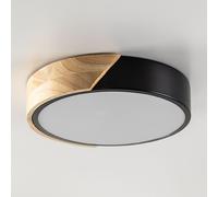 Plafonnier Led Jan Black&natural Ø23 Cm Blanc