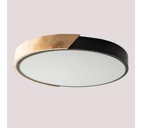 Plafonnier Led Jan Black&natural Ø40 Cm Blanc