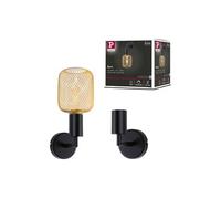 Plafonnier LED Jaron IP44 E27 230V max. 60W gradable Noir mat