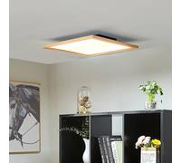 Lucande LED Plafonnier Joren à intensité variable (Traditionnel) en Marron Bois e. a. pour Salon & Salle manger (1 lampe,à), Eclairage Lampe Luminaire Plafond Eclerage