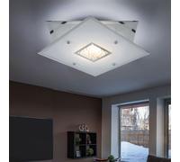 Plafonnier LED Kristallleuchte Chrome Verre Lampe Design Carré