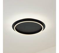 Plafonnier LED Kunis Lindby, noir, Salon / Salle à manger, Matière Plastique, Moderne, Plafonnier LED