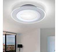 Plafonnier LED 9 watts pour chambre d'amis, verre blanc satiné, chrome, éclairage Globo 41698-3