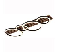 Plafonnier LED Lampe de chambre à coucher Plafonnier Lampe de salon Anneaux Design brun, 30W 1500lm blanc chaud, LxH 86 x 9,5 cm