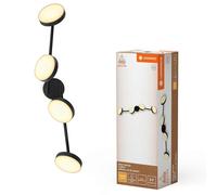 Plafonnier LED Lampe de Chambre Decor Spot Moon 4 Noir 4 X 5W 2000lm Blanc Chaud