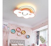 Plafonnier LED Lampe de chambre d'enfants Dimmable Filles Garçons Chambre Lustre en Déco avec Télécommande, Plafond Léger Design Des Nuages pour salon Salle de bain Salle à Manger (Rose L50cm)