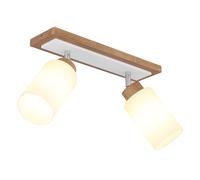 Plafonnier LED, lampe de chambre, orientable, transparent, bois, L 60 cm