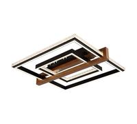 Plafonnier LED, lampe de plafond avec télécommande, CCT, noir mat, intensité variable, L 55 cm