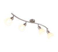 Plafonnier LED, lampe de plafond, lampe de salon, métal, nickel, réglable, L 70 cm