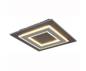 Plafonnier LED Lampe de plafond salle à manger panneau de construction, acrylique plastique métal, 24W 680lm blanc chaud, LxLxH 32x32x5,5 cm