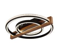 Plafonnier LED, lampe de plafond, télécommande, veilleuse, noir, intensité variable, L 55 cm