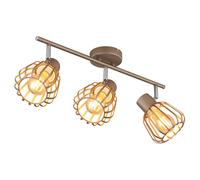 Plafonnier LED, lampe de salle à manger, orientable, métal marron, L 50 cm