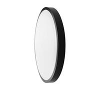 Plafonnier LED, lampe de salle de bains, noir et blanc, plat, rond, D 25 cm