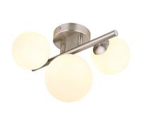 Plafonnier LED Lampe de salon 3 flammes Argent Métal H 19 cm