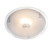 Plafonnier LED, lampe de salon, aspect cristal, chrome et verre, H 11 cm