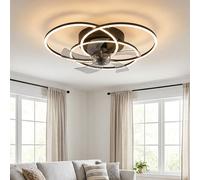 Plafonnier LED Lampe de salon Dimmable Noir Métal H 17,5 cm