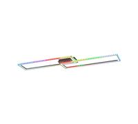 Plafonnier LED Lampe de salon dimmable Télécommande RGB Rainbow changement de couleur, couleur de lumière réglable, 40W 3200lm blanc chaud-blanc froid, LxlxH 121x72x6,4 cm