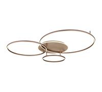 Plafonnier LED, lampe de salon, intensité réglable, métal couleur champagne, longueur 127 cm
