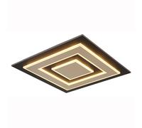 Plafonnier LED Lampe de salon Lampe de chambre à coucher Plafonnier Structure du panneau, MDF plastique métal, 40W 840lm blanc chaud, LxLxH 48x48x5,2 cm