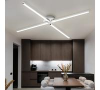 Plafonnier LED, lampe de salon, lampe de salle à manger, lampe de couloir, métal aluminium, 4 ampoules orientables, 20W 2000lm 3000K blanc chaud, L 78 cm