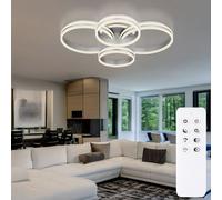 Plafonnier LED Lampe de salon Lampe de salle à manger Lampe design, métal acrylique gris, télécommande dimmable CCT, 90W 4200Lm 2700-6000K, L 85 cm