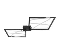 Plafonnier LED lampe de salon lampe design plafonnier noir, aluminium métal opale, 1x LED 3000K, LxlxH 78,4x84x6,8 cm