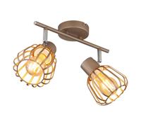 Plafonnier LED Lampe de salon Marron Métal Spot mobile 30cm