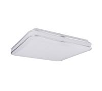 Plafonnier LED Lampe de salon métal acrylique blanc anneau chromé décor Sparkle, 24W 1800lm blanc chaud, L 33,5 cm