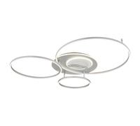 Plafonnier LED Lampe de salon Métal argenté intensité lumineuse variable Télécommande L 116 cm