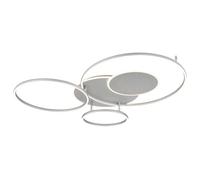 Plafonnier LED Lampe de salon Métal argenté intensité lumineuse variable Télécommande L 116 cm