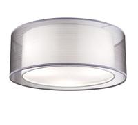 Plafonnier LED Lampe de salon Métal gris Double abat-jour D 40 cm