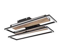 Plafonnier LED Lampe de salon Métal noir Fonction mémoire pivotant L 60 cm