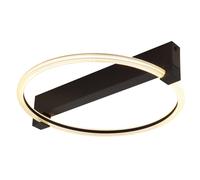 Plafonnier LED, lampe de salon, métal noir mat, H 8,5 cm