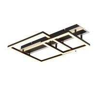 Plafonnier LED, lampe de salon, noir mat argenté, L 56 cm