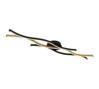 Plafonnier LED Lampe de salon Plafonnier alu noir 1 flamme, métal plastique, 1x LED blanc chaud 1250 lm, L 108 cm