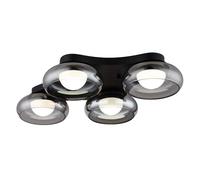 Plafonnier LED Lampe de salon Plafonnier en verre fumé Fonction mémoire CCT