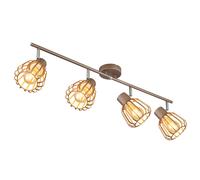 Plafonnier LED, lampe de salon, spot, marron, orientable, L 80 cm