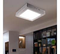 Plafonnier LED Lampe de Salon Verre Métal Satiné 12x12 CM