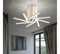 Plafonnier LED lampe design lampe de salon lampe de salle à manger lampe de cuisine, métal acrylique blanc, 32W 3000K blanc chaud 1148lm, D 49 cm