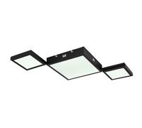 Plafonnier LED lampe design lampe de salon lampe de salle à manger plafonnier, métal noir, CCT dimmable télécommande mémoire/fonction veilleuse, 34W 1980lm 2700-6500K blanc chaud-blanc froid, L 93 m