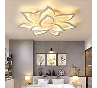 Plafonnier LED Lampe Salon Moderne Lampe De Plafond Design Fleur Créative Dimmable Avec Télécommande Métal Pétales Acryliques Suspendue Chambre Chambre D'enfants Décoration Intérieure,10 heads