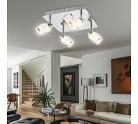 Plafonnier LED Lampe Spot Projecteur Mobile Chrome Verre Design Éclairage