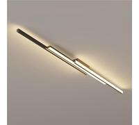 Plafonnier LED linéaire moderne 80-120 cm, intensité variable 3 couleurs, finition noir et blanc, longue bande, luminaire suspendu for salon, cuisine, salle à manger, couloir, bureau(Svart,80cm)