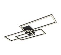 Plafonnier LED lumière de chambre dimmable télécommande smart light, application et commande vocale, opale noire, 58W 4300lm blanc chaud/blanc froid, LxH 90x8 cm