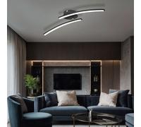 Plafonnier LED Lumière Du Jour Lampe de Chambre Noir L 59 CM