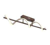 Plafonnier LED, luminaire de salon, marron, métal couleur sable, L 80 cm