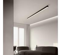 Plafonnier LED Luminaire Intérieur 2700K/4500K/6500K Moderne Très Mince Lampe de Plafond Longue Aluminium Luminaire Plafonnier pour Chambre à Coucher Salon Couloir (Lumière Blanche,120cm)