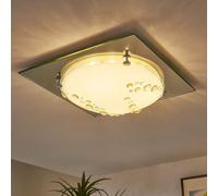 Plafonnier LED plafonnier cristaux de verre chrome or L 31,5 cm salon chambre salle à manger