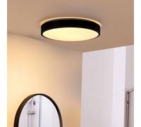Plafonnier LED Medon Lindby, noir, Salle de bain, Métal, Moderne, Plafonnier LED